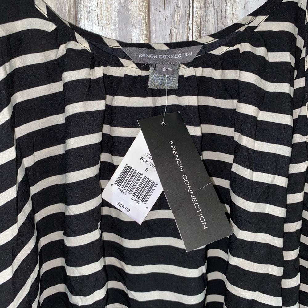 NWY French Connection Open Shoulder Striped Blouse - Picture 4 of 5